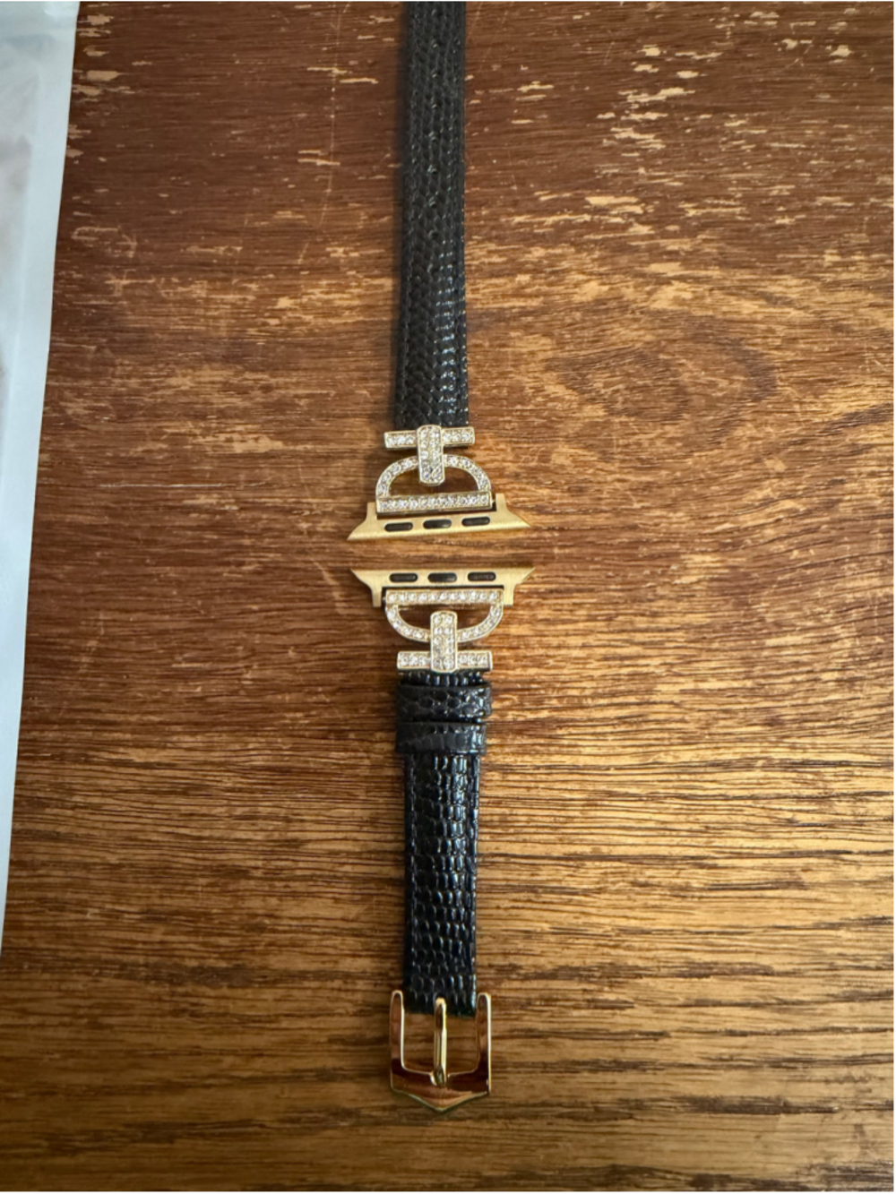 2 Apple Watch Bands 38/40/41mm Boho Brown & Black Gold Rhinestone New - Picture 3 of 5